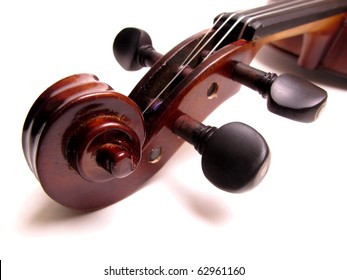                                violin head stock and tuning pegs