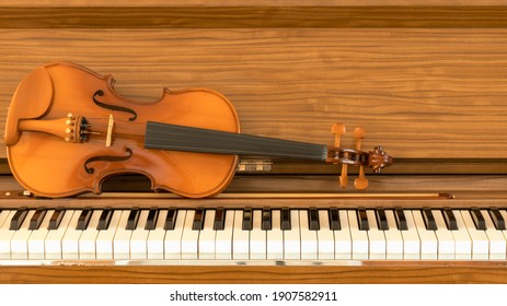 violin on piano, music background