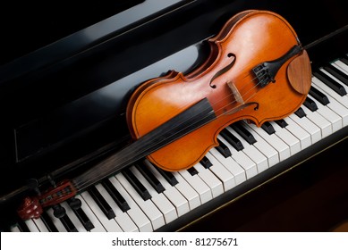 Violin and piano close up - Shutterstock ID 81275671