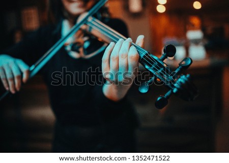 Violin player in the mood