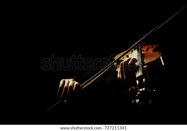 Violin player. Violinist hands violin bow music\
instrument isolated.