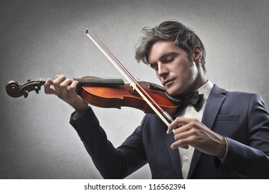 Violinist Playing A Violin