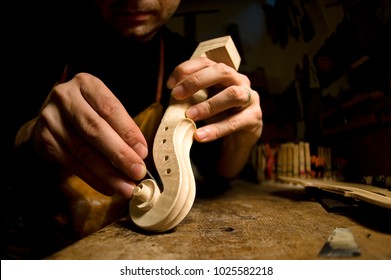 Violins in ancient Italian handmade violin making workshop - Powered by Shutterstock