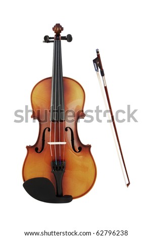violins and a fiddlestick under the white background