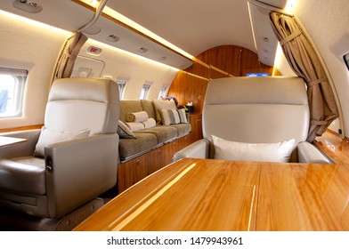 VIP Business Interior Jet Airplane.