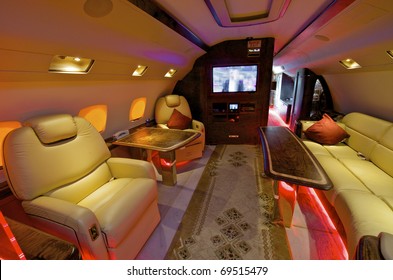 VIP Business Interior Jet Airplane