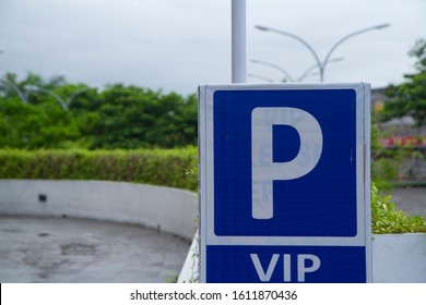 VIP Parking Sign With Blue Color