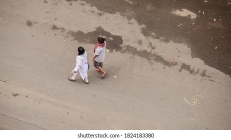 Virar West Mumbai City District Palghar India 28th September Year2020 People On Move After The Situation Of Covid 19 Arial Shot 
