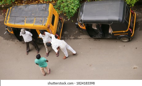 Virar West Mumbai City District Palghar India 28th September Year2020 People On Move After The Situation Of Covid 19 Arial Shot 
