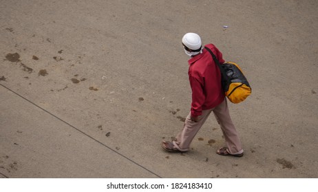 Virar West Mumbai City District Palghar India 28th September Year2020 People On Move After The Situation Of Covid 19 Arial Shot 
