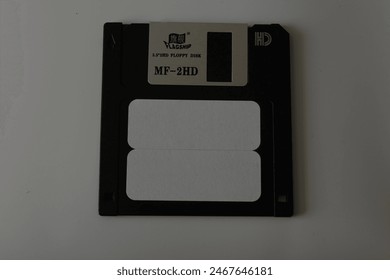  Virgin floppy disk. Old 3.5 inch floppy disk isolated on white. 