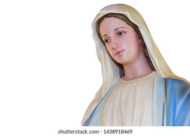 The Virgin Mary, the mother of Jesus On a white background