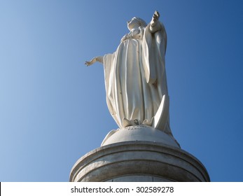 Virgin Mary Statue On Cerro San Cristobal, Santiago, Chile