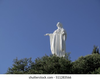 Virgin Mary Statue On Cerro San Cristobal, Santiago, Chile