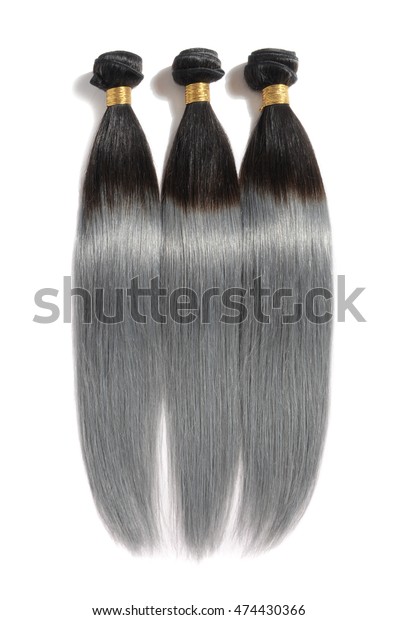 Virgin Remy Straight Two Tone Black Stock Photo Edit Now 474430366