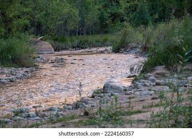 Virgin River In Zion Canyon, Utah, USA.