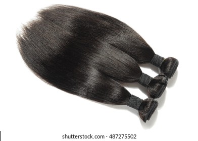 Virgin straight black permed kinky coarse afro human hair extensions