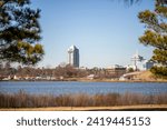 Virginia Beach Town Center Skyline Over Lake Trashmore