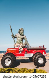 Virginia Beach, VA / US 5-16-19 Monster Truck And King Neptune Statue