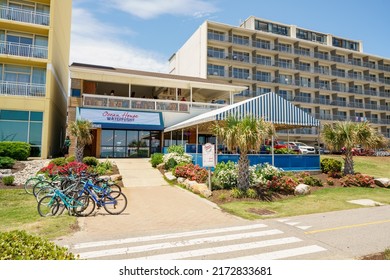 Virginia Beach, VA, USA - June 22, 2022: Photo Of Ocean House Waterfront Seafood Restaurant On Virginia Beach