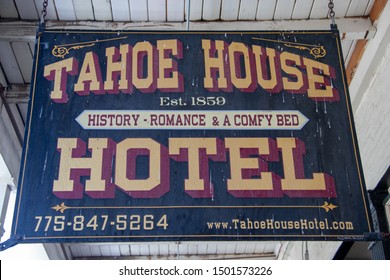 Virginia City, Nevada / USA - 09/09/19: The Tahoe House Hotel Along The Streets Of Old Gold And Silver Mining Town Of Virginia City