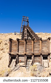 Virginia City/Nevada/USA -  May 9, 2015: Old Industrial Gold Mining Hoist Near Virginia City, Nevada