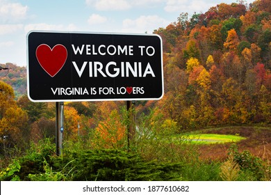 Virginia Is For Lovers on the Virginia welcome sign on the highway