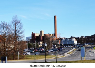 Virginia Tech Campus View Of Coal Power Plant