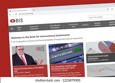 Virginia, USA - November 9, 2018: The Bank For International Settlements Or BIS Website Homepage.