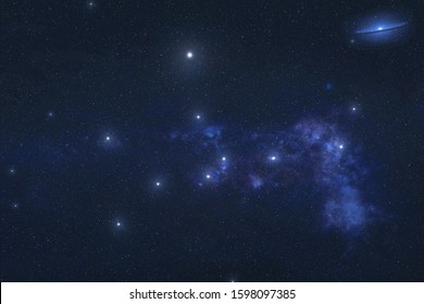 Virgo constellation stars in outer space. Zodiac Sign Virgo constellation stars. Elements of this image were furnished by NASA 