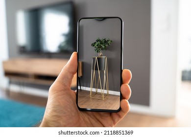 Virtual AR Mobile Phone App. Augmented Reality Furniture