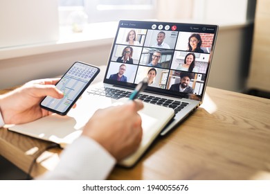 Virtual Conference Meeting Office Room On Stock Photo (Edit Now) 2062727150