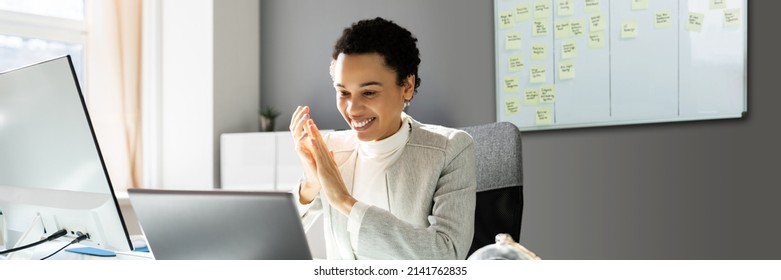 Virtual Conference Meeting Interview In Office Clapping