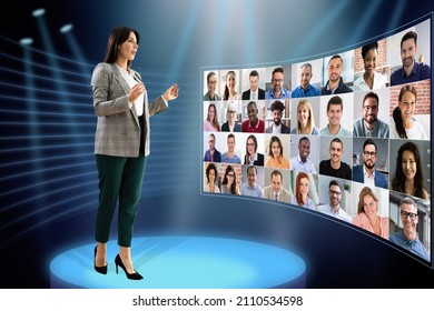 Virtual Event Conference Or Convention. Online Speaker Seminar