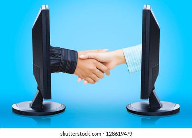 Virtual Handshake,  E-business Concept