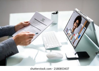 Virtual Job Interview Webcast Using Online Video Conference - Powered by Shutterstock