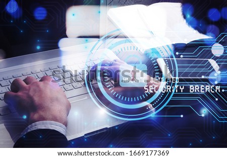 Virtual locking mechanism illustration and computer keyboard