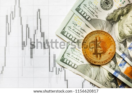 Virtual Money Golden Bitcoin On Hundred Stockfoto Jetzt Bearbeiten - 