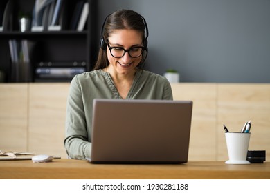 Virtual Personal Assistant Woman Making Video Conference Call