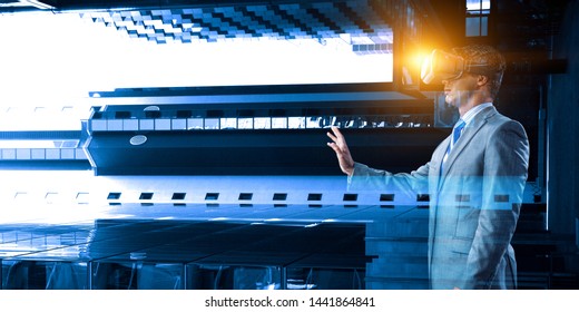 Virtual reality experience. Technologies of the future. Mixed media - Powered by Shutterstock - Get 15% off with code: PIKWIZARD15