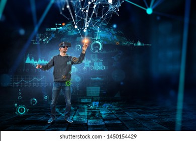 Virtual reality experience. Technologies of the future. Mixed media