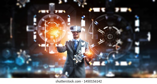 Virtual reality experience. Technologies of the future. Mixed media