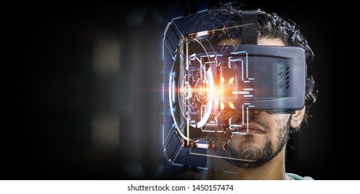 Virtual reality experience. Technologies of the future. Mixed media