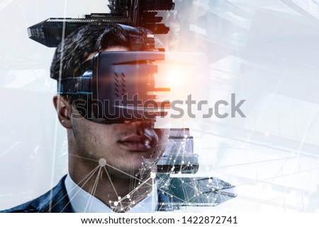 Virtual reality experience. Technologies of the future. Mixed media