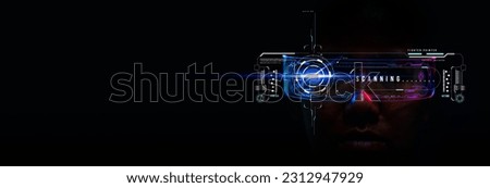Virtual reality scanning technology. The use of artificial intelligence helps in human work, making it efficient to search for information and analyze identity to access the security system.