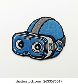Virtual Reality. Textile patch in the form of VR-helmet glasses