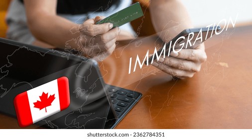 virtual screen with emigration to Canada - Shutterstock ID 2362784351