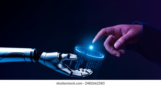 virtual screen showing login results and actions on an AI system, accessing information through an intelligent system with fingerprint scanning for secure authentication - Powered by Shutterstock