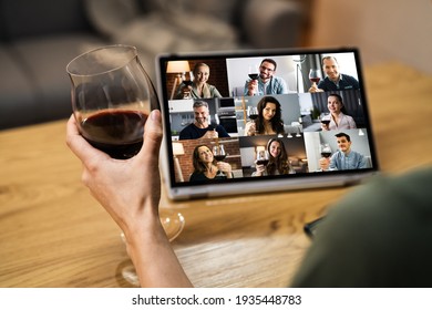 Virtual Wine Tasting Dinner Event Online Using Laptop - Powered by Shutterstock