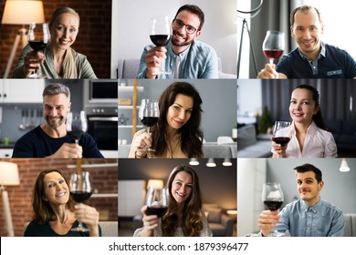 Virtual Wine Tasting Dinner Video Conference Online Event Screen - Powered by Shutterstock